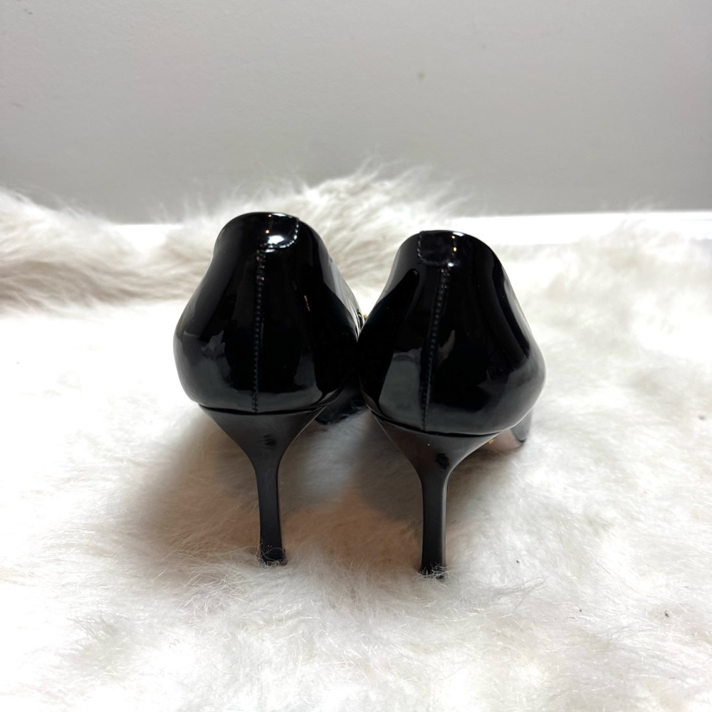 Gucci Horsebit Patent Leather Guccissima Peep Toe Pump Heels - Picture 4 of 10